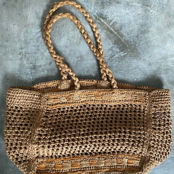 ROUJE Saffran Raffia Basket Bag Tote RARE - Picture 3 of 6